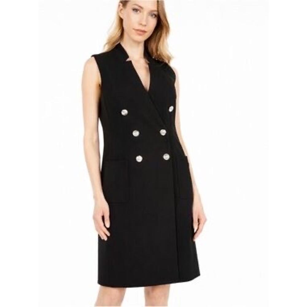 Tommy Hilfiger Sleeveless Double Breasted Sailor Dress Size 6 Black - Picture 7 of 7